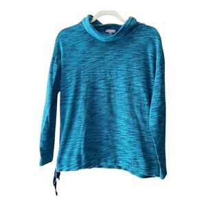 Talbots Womens Teal Blue Space Dye Cowl Neck Pullover Size M | Comfort, Academia